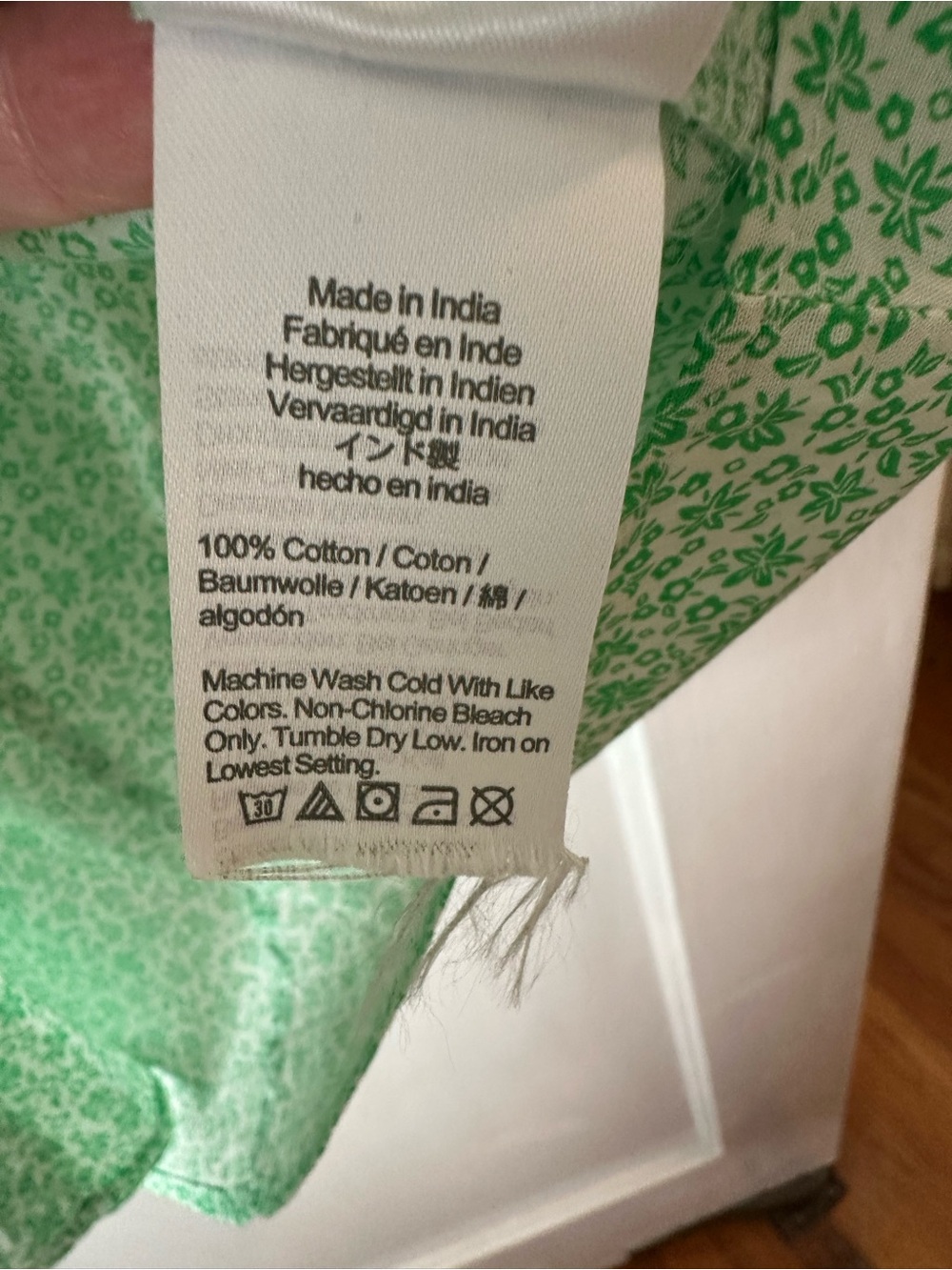 J Crew blouse, green mini floral, large - Picture 5 of 5